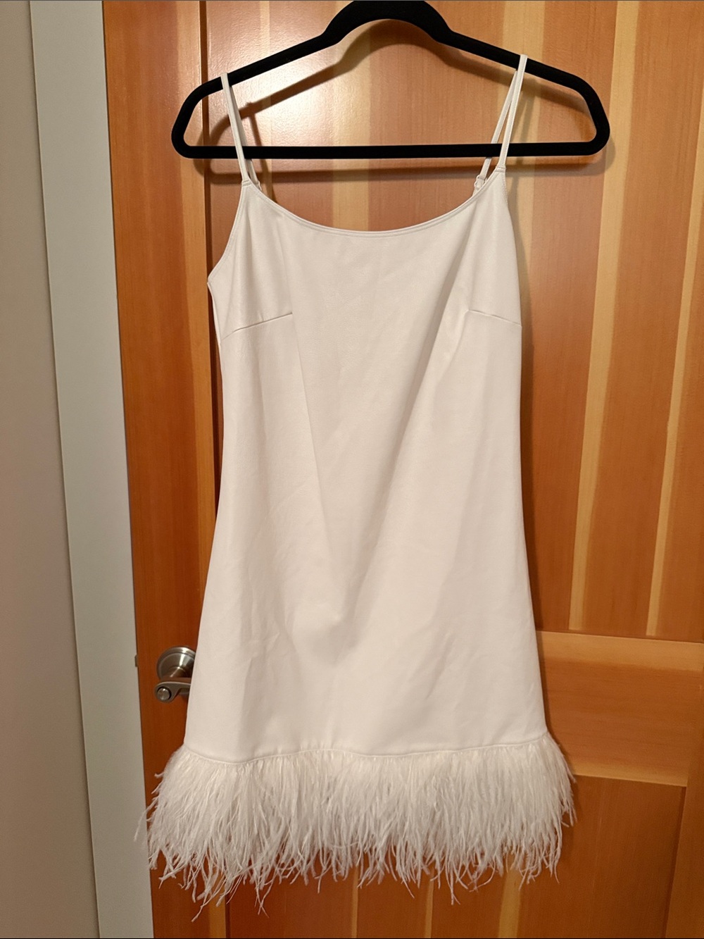 Commando White Feather Hem Slip Dress - Medium